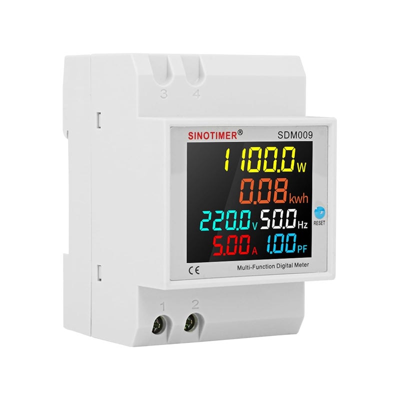 SINOTIMER 6IN1 Single Phase Energy Meter Din Rail Electricity Usage Monitor AC 40-300V 100A Voltmeter Ammeter Watt Kwh Frequency Power Meter Built-in CT 110V - Image 4